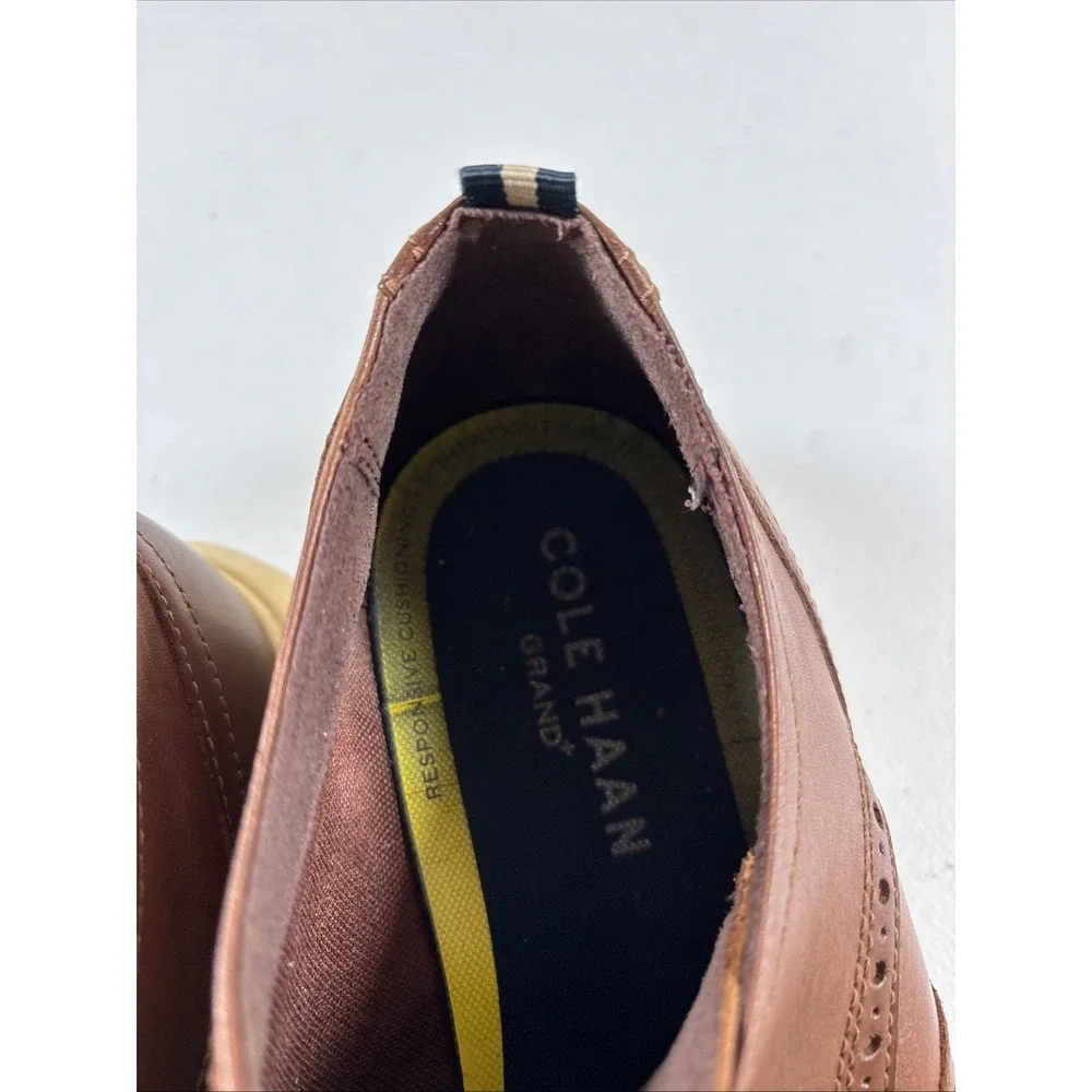 Cole Haan Leather Wingtip‎ Oxford Dress Shoes Brown White Sole Mens 9M